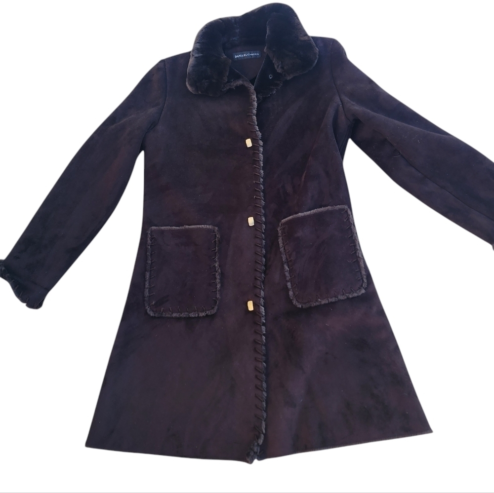 • Dana Buchman Faux Fur Coat• Brown Size Large Knee Length